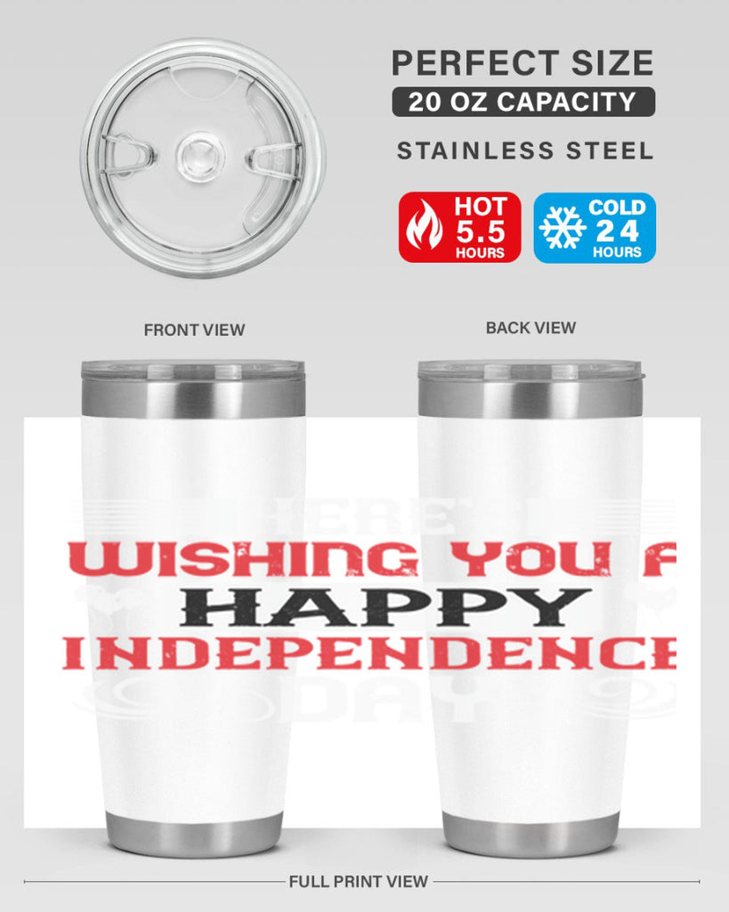 Heres wishing you a happy Independence Day Style 111#- Fourt Of July- Tumbler