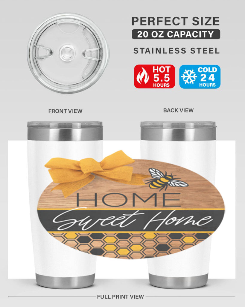 Home Sweet Home Bee and hive pattern Mockup242#- spring- Tumbler