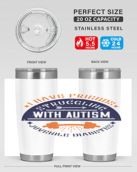 I have friends struggling with autism juvenile diabetes Style 32#- diabetes- Tumbler
