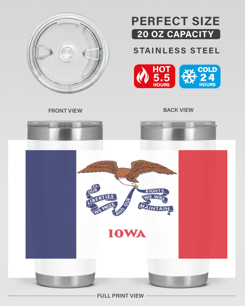 Iowa 37#- Us Flags- Tumbler