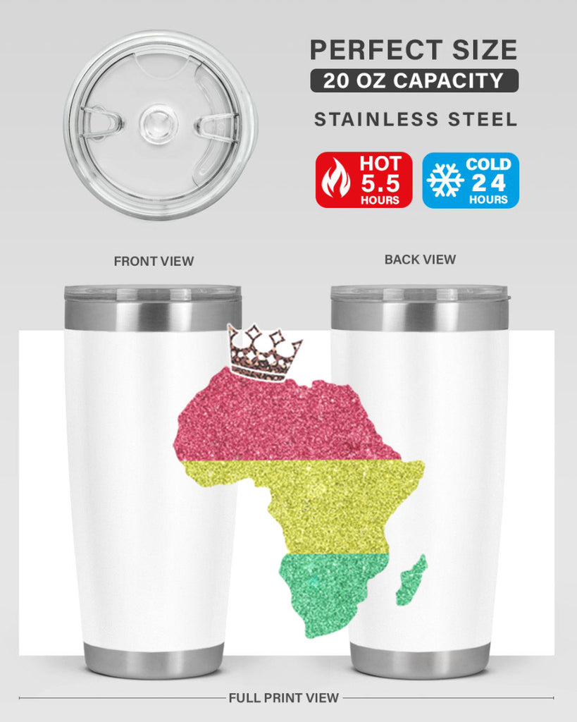 Juneteenth Crown Africa Flag 6#- Juneteenth- tumbler