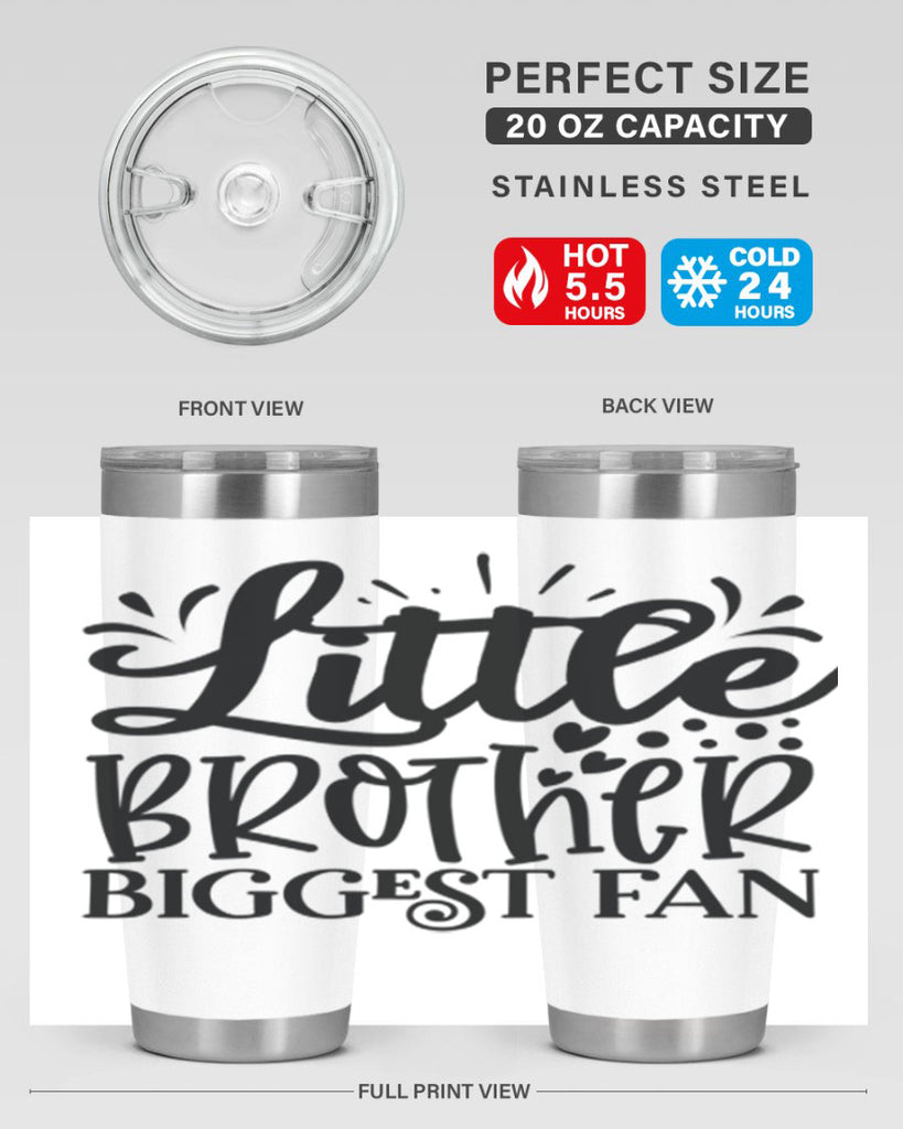 Little Brother Biggest Fan 2056#- baseball- Tumbler