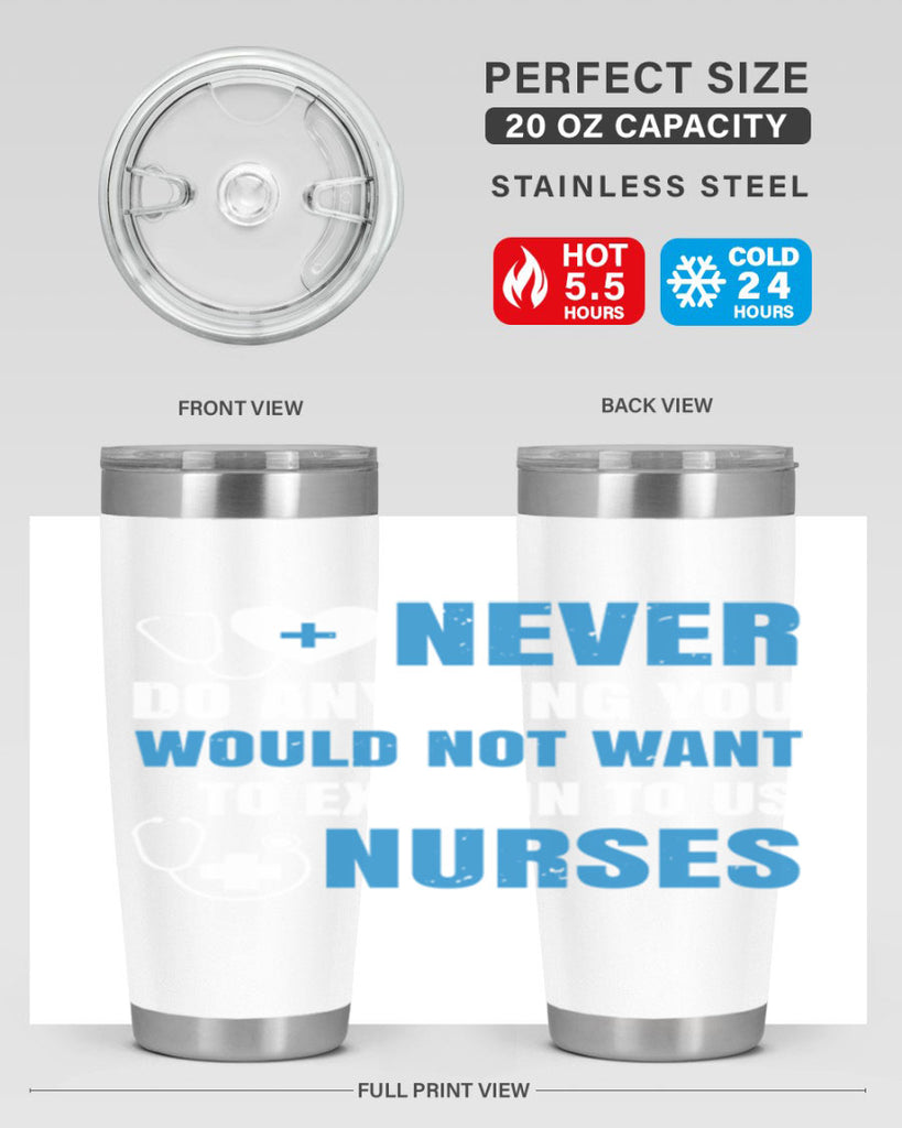 Never do anything you would not want to explain to us nurses Style 297#- nurse- tumbler