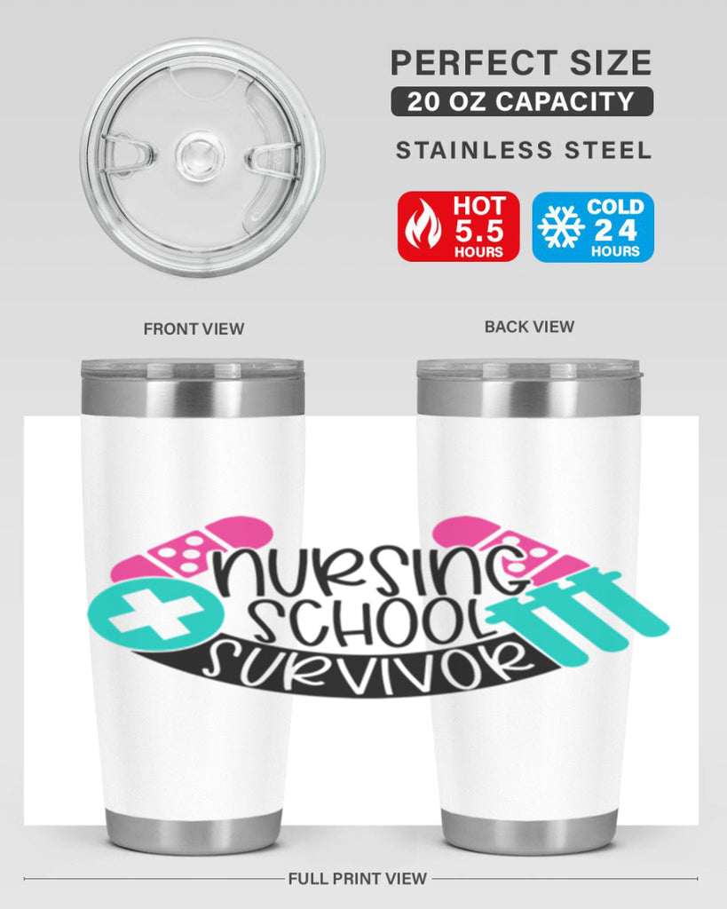 Nursing School Survivor Style Style 64#- nurse- tumbler