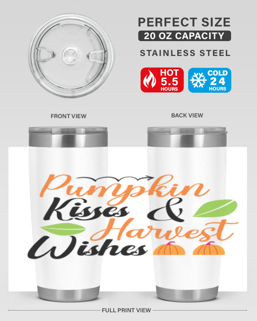 Pumpkin Kisses Harvest Wishes 523#- fall- Tumbler