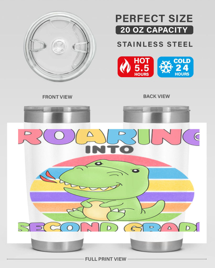Roaring to 2nd Grade Trex 23#- second grade- Tumbler
