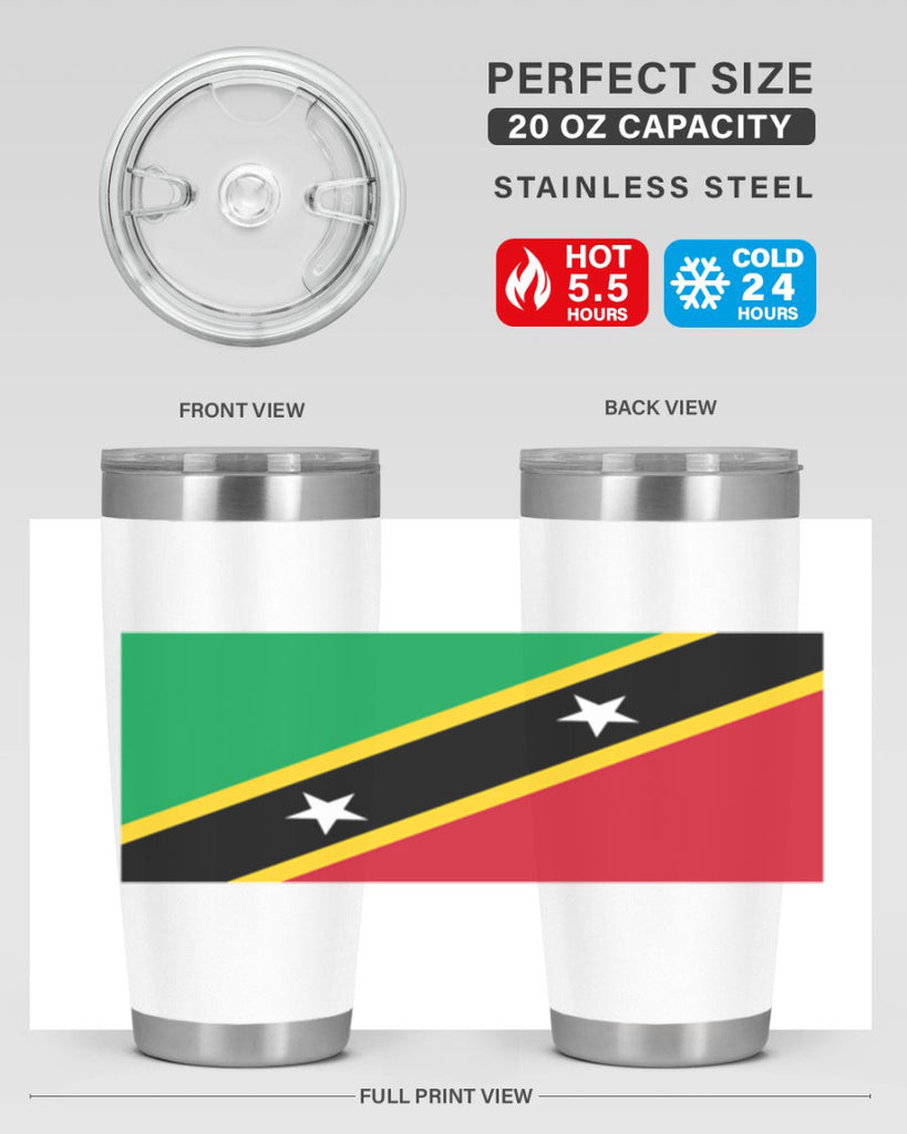 Saint Kitts and Nevis 52#- world flags- Tumbler