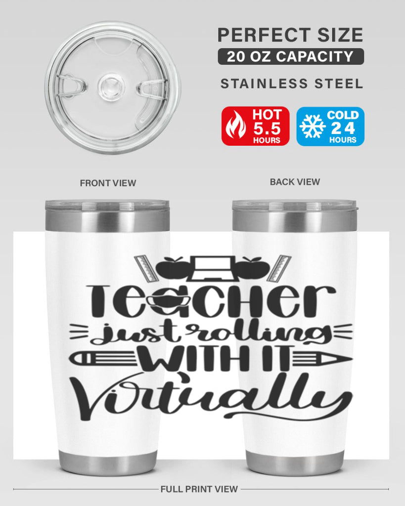 Teacher Just Rolling Style 53#- teacher- tumbler