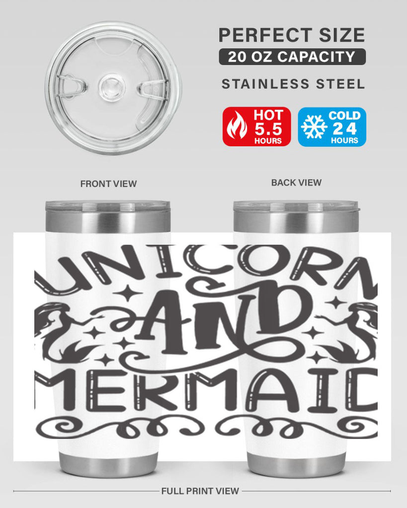 Unicorn and mermaid 660#- mermaid- Tumbler