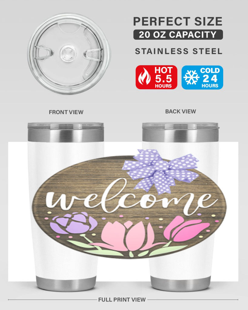 Welcome three flowers Mockup586#- spring- Tumbler