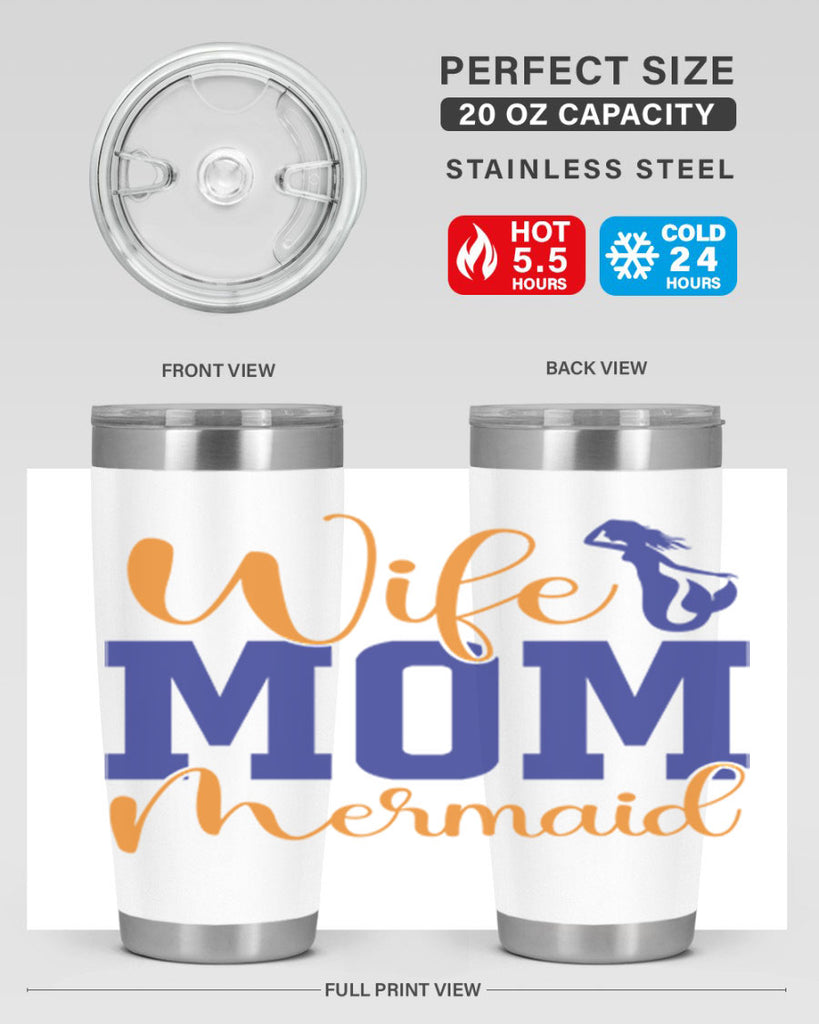 Wife Mom Mermaid 668#- mermaid- Tumbler