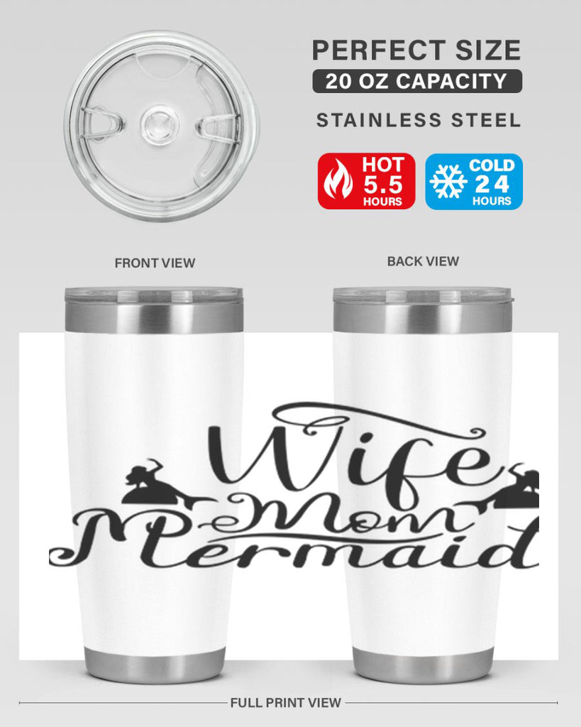 Wife Mom Mermaid 671#- mermaid- Tumbler