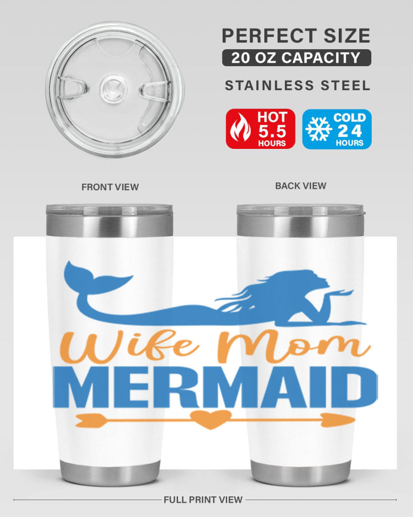 Wife Mom Mermaid 673#- mermaid- Tumbler