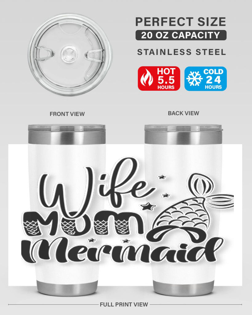 Wife Mom Mermaid 675#- mermaid- Tumbler