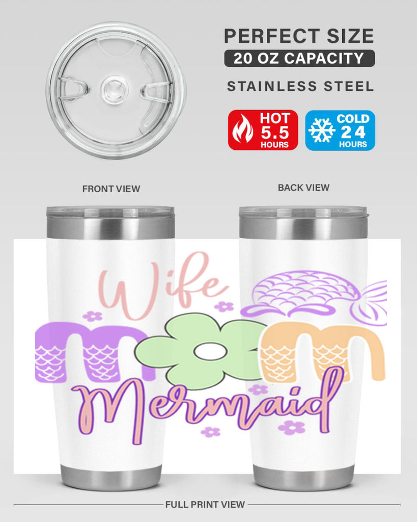 Wife Mom Mermaid 677#- mermaid- Tumbler