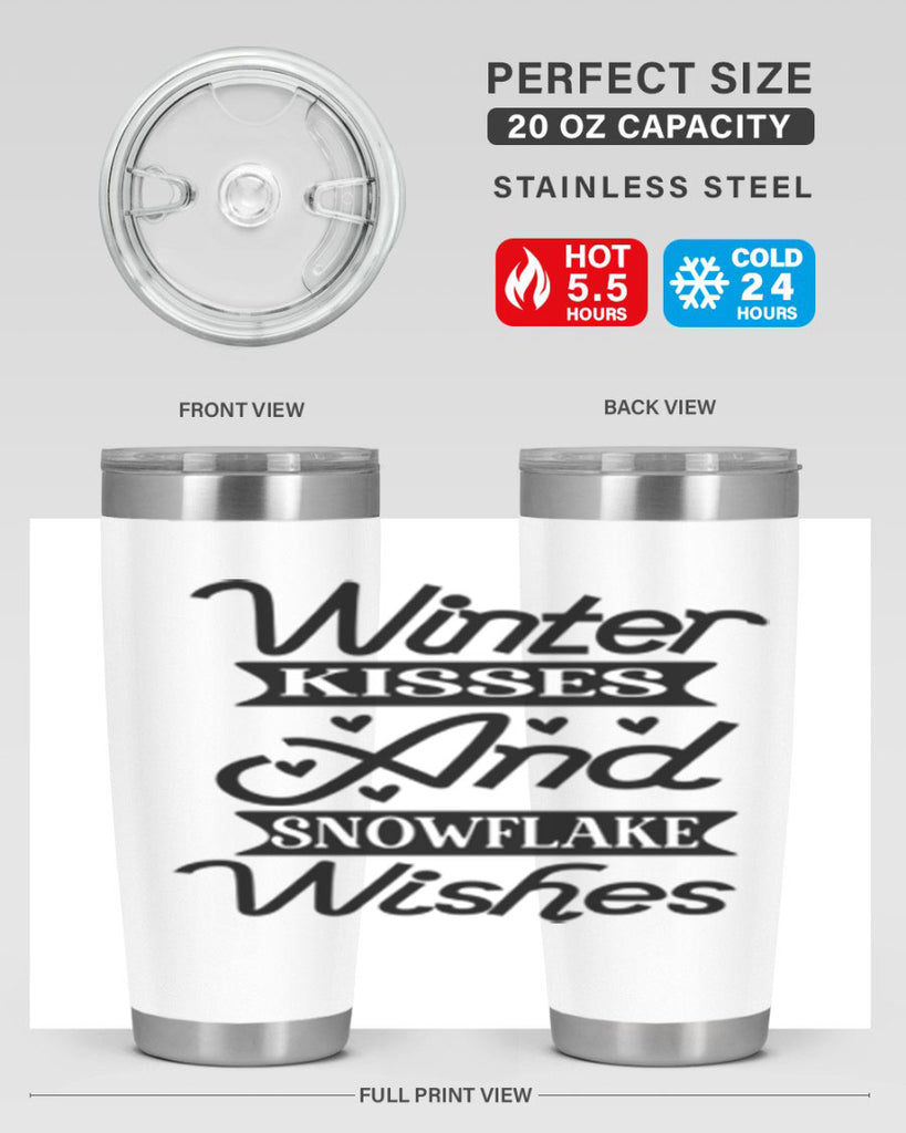 Winter Kisses And Snowflake Wishes 515#- winter- Tumbler