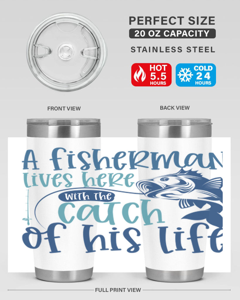 a fisherman lives here with the catch 228#- fishing- Tumbler