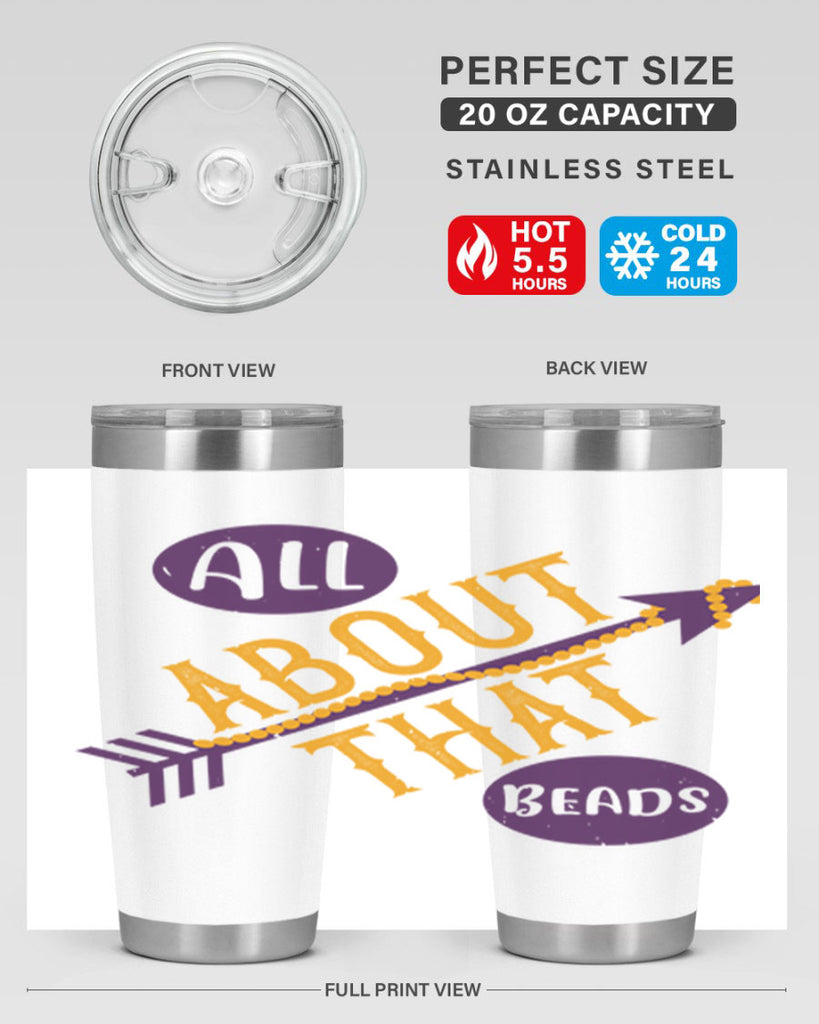 all about that beads 62#- mardi gras- Tumbler
