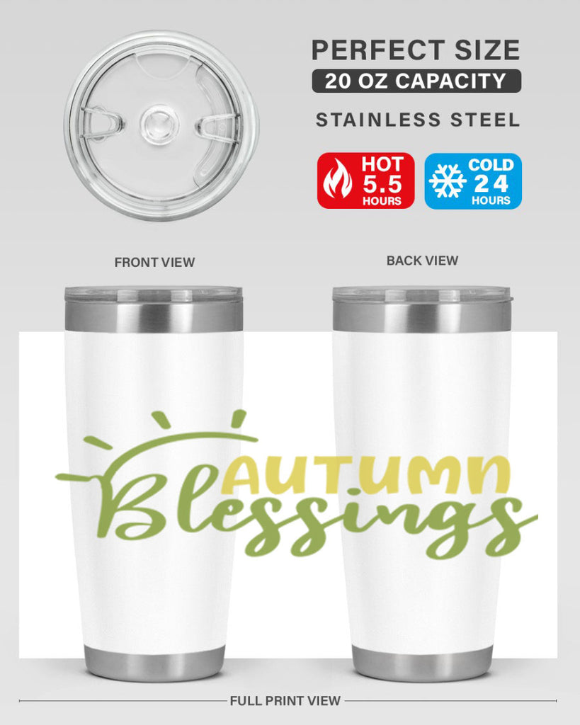 autumn blessings 66#- thanksgiving- Tumbler
