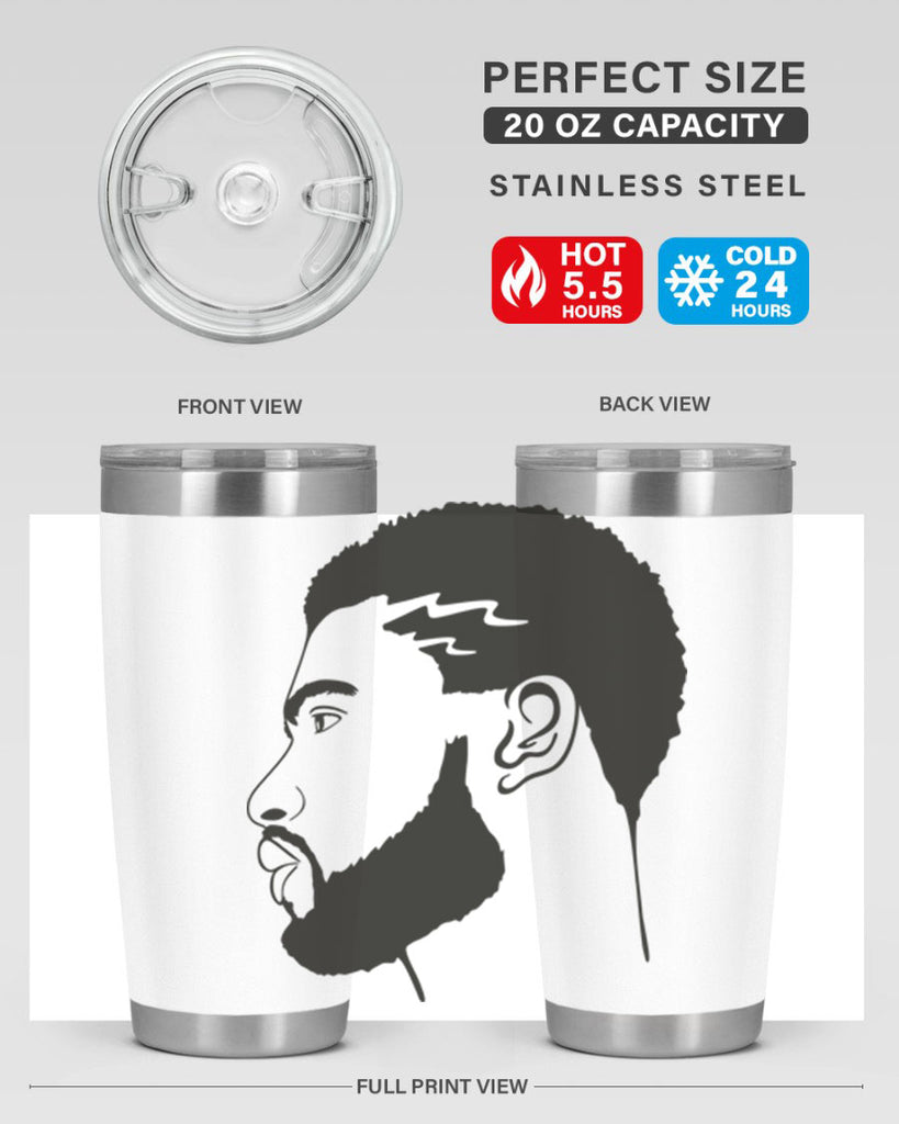 beardman 52#- black men - boys- tumbler