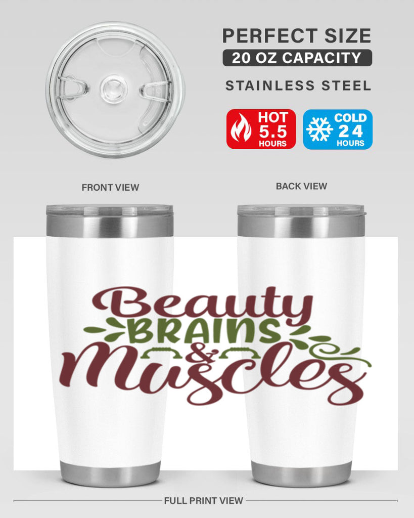 beauty brains muscles 52#- gym- Tumbler