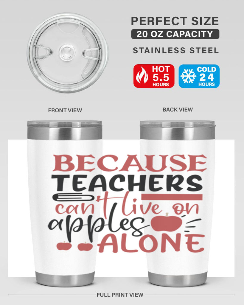 because teachers cant live on apples alone Style 191#- teacher- tumbler