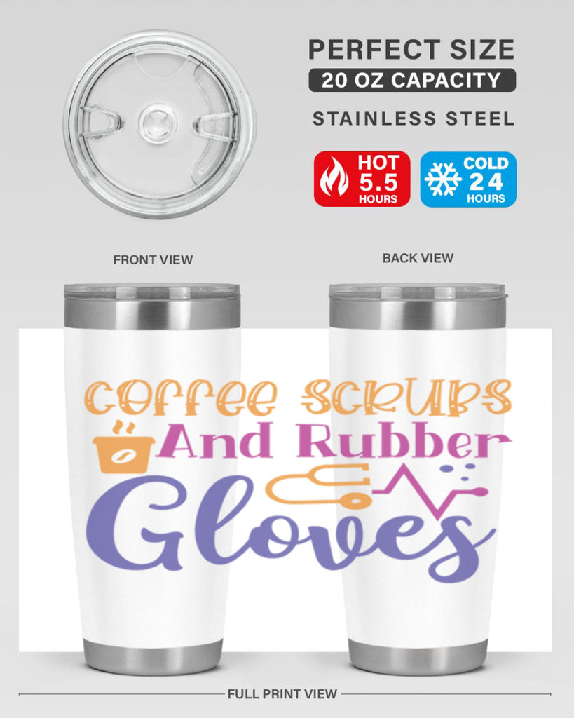 coffee scrubs and rubber gloves Style 392#- nurse- tumbler