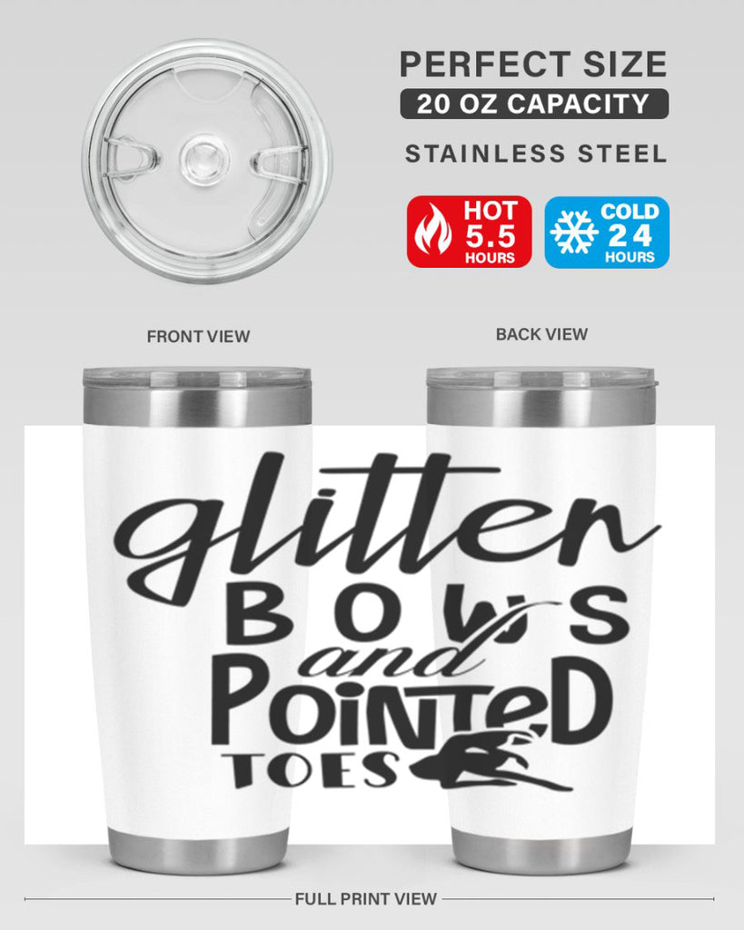 glitter bows and pointed toes 42#- ballet- Tumbler