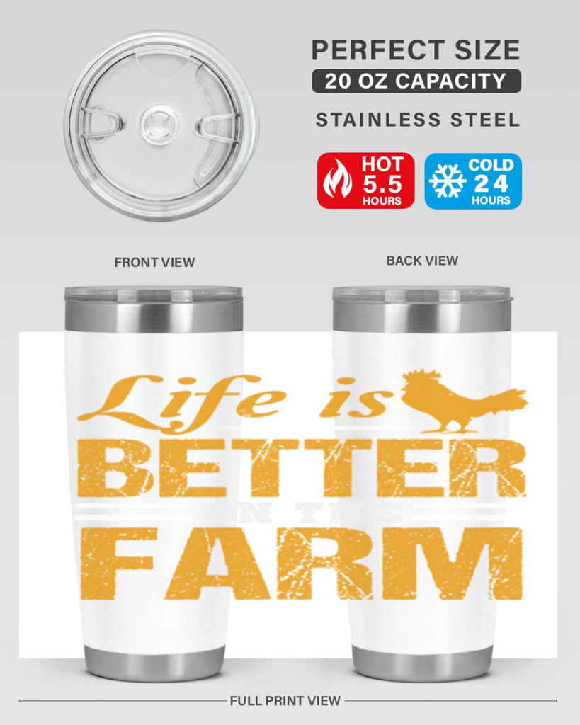 life is better on the farm 44#- farming and gardening- Tumbler