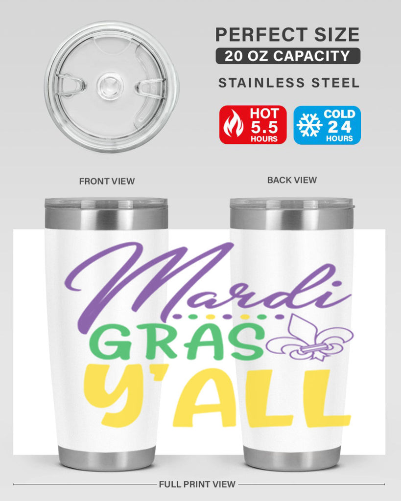 mardi gras yall 77#- mardi gras- Tumbler
