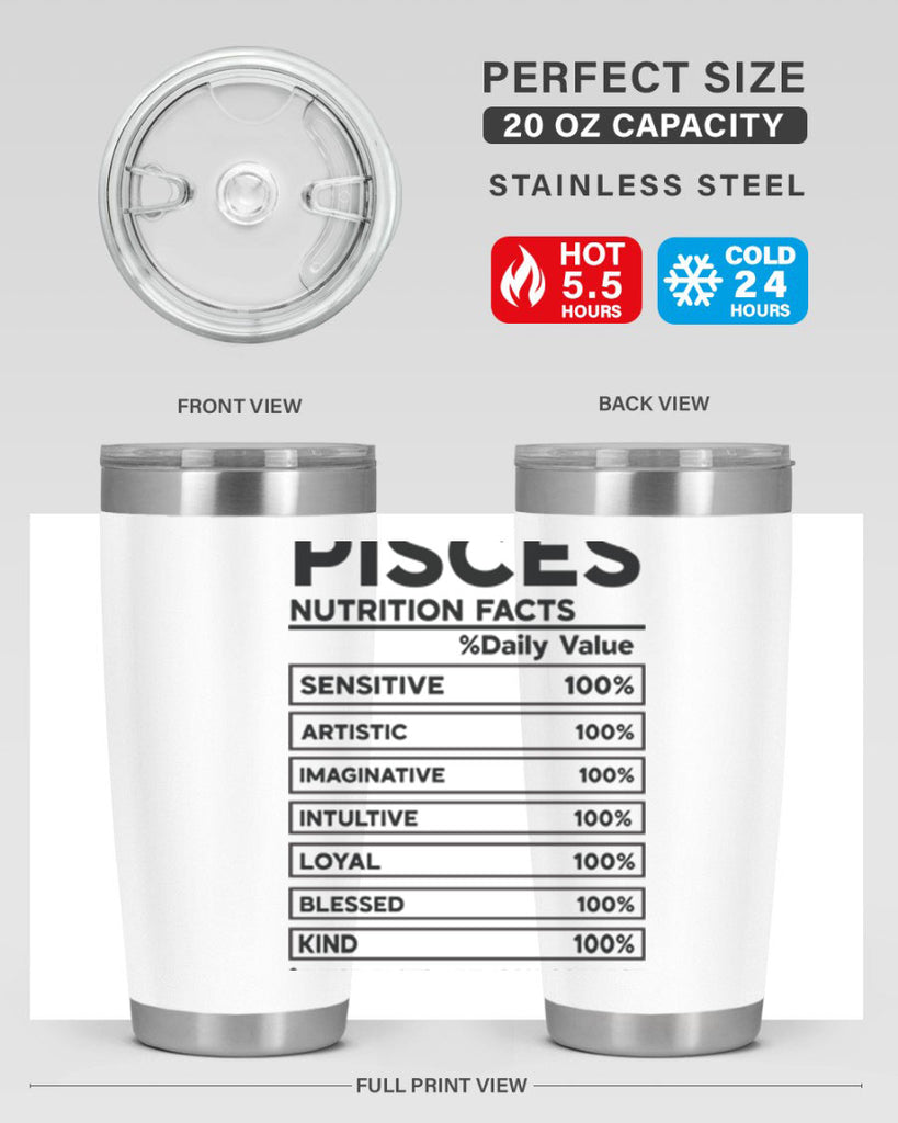 pisces Nutrition Facts 367#- zodiac- Tumbler