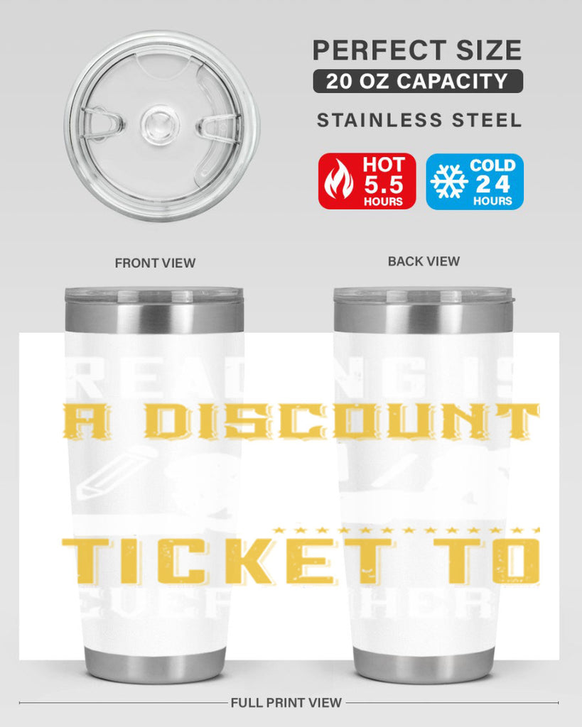 reading is a discount ticket to everywhere 16#- reading- Tumbler