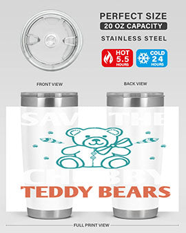 save the chubby teddy bears 28#- Bears- Tumbler