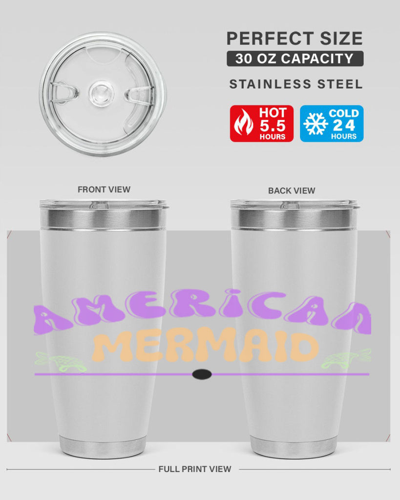 American Mermaid 16#- mermaid- Tumbler