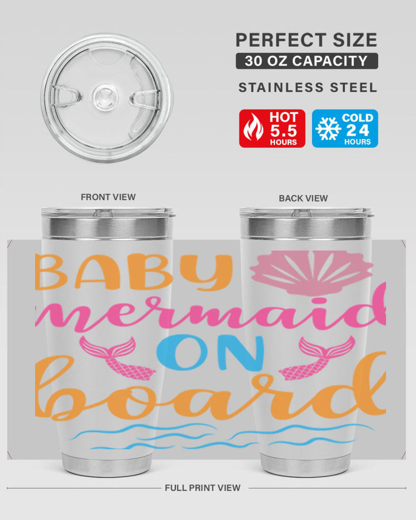 Baby Mermaid On Board 39#- mermaid- Tumbler