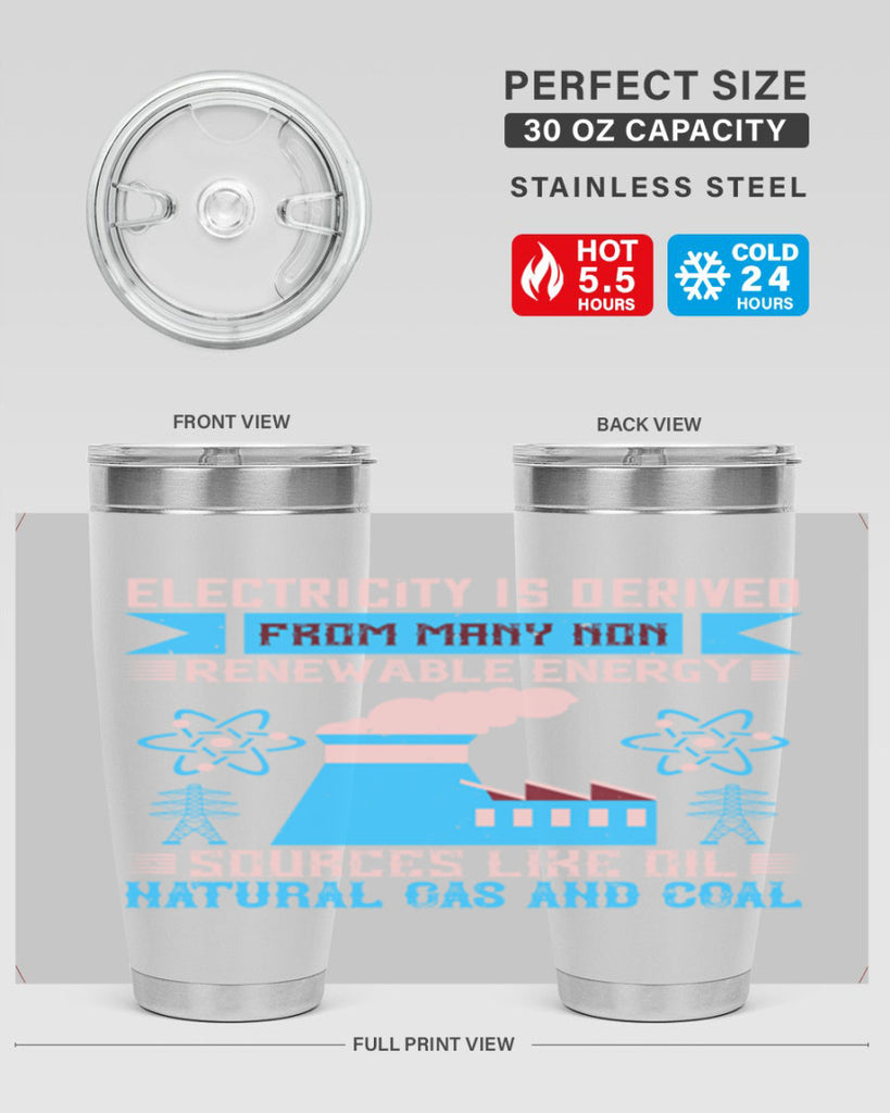 Electricity is derived from many nonrenewable and coal Style 47#- electrician- tumbler