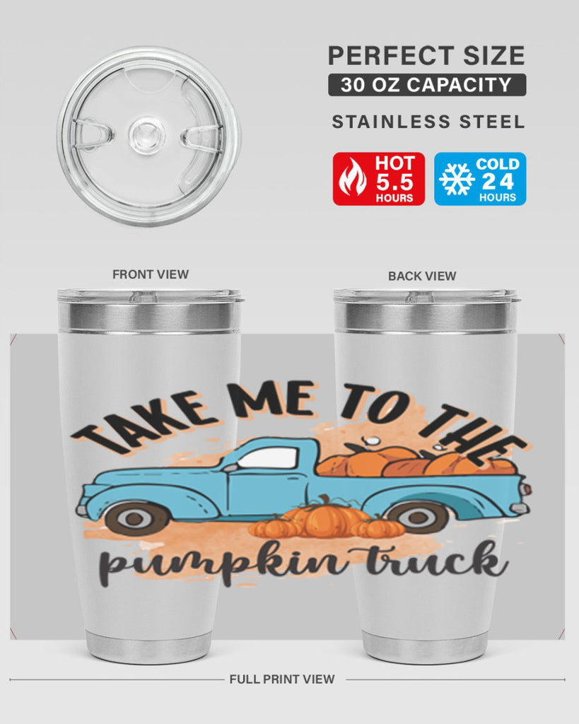 Fall Pumpkin Truck 128#- fall- Tumbler