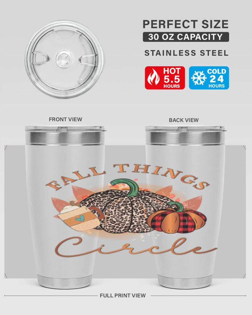 Fall Things Circle 133#- fall- Tumbler