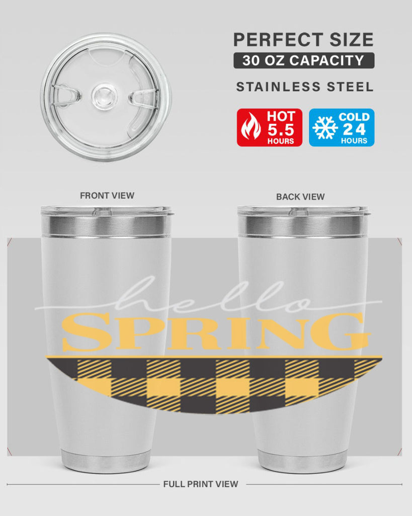 Hello Spring plaid 203#- spring- Tumbler
