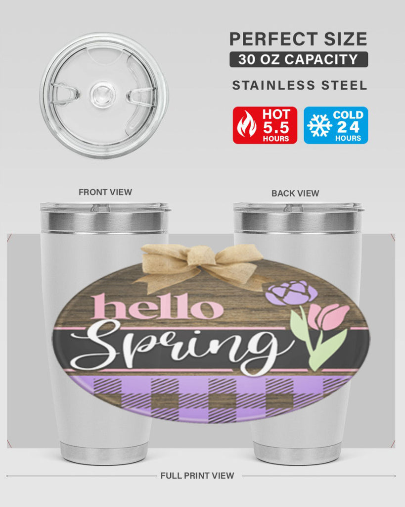 Hello spring plaid Mockup205#- spring- Tumbler