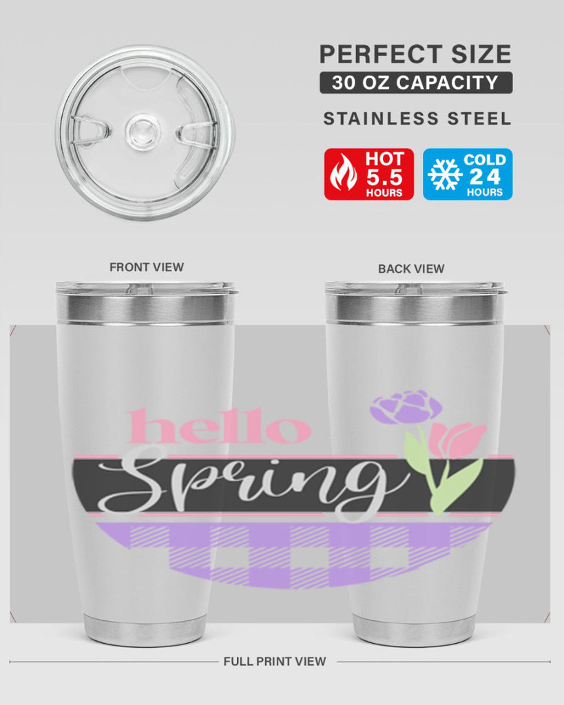 Hello spring plaid206#- spring- Tumbler