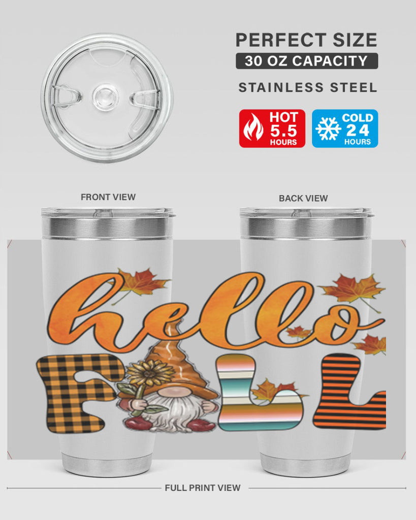 HelloFallVintageGnome 299#- fall- Tumbler