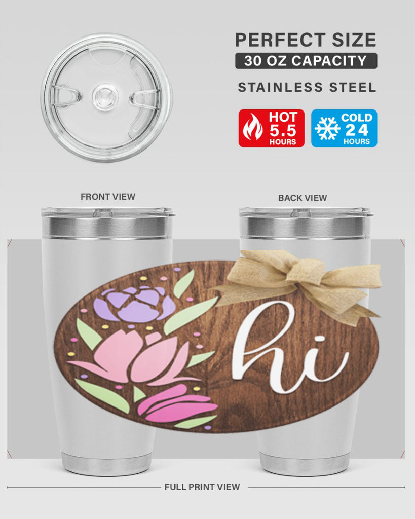 Hi pink flowers Mockup237#- spring- Tumbler