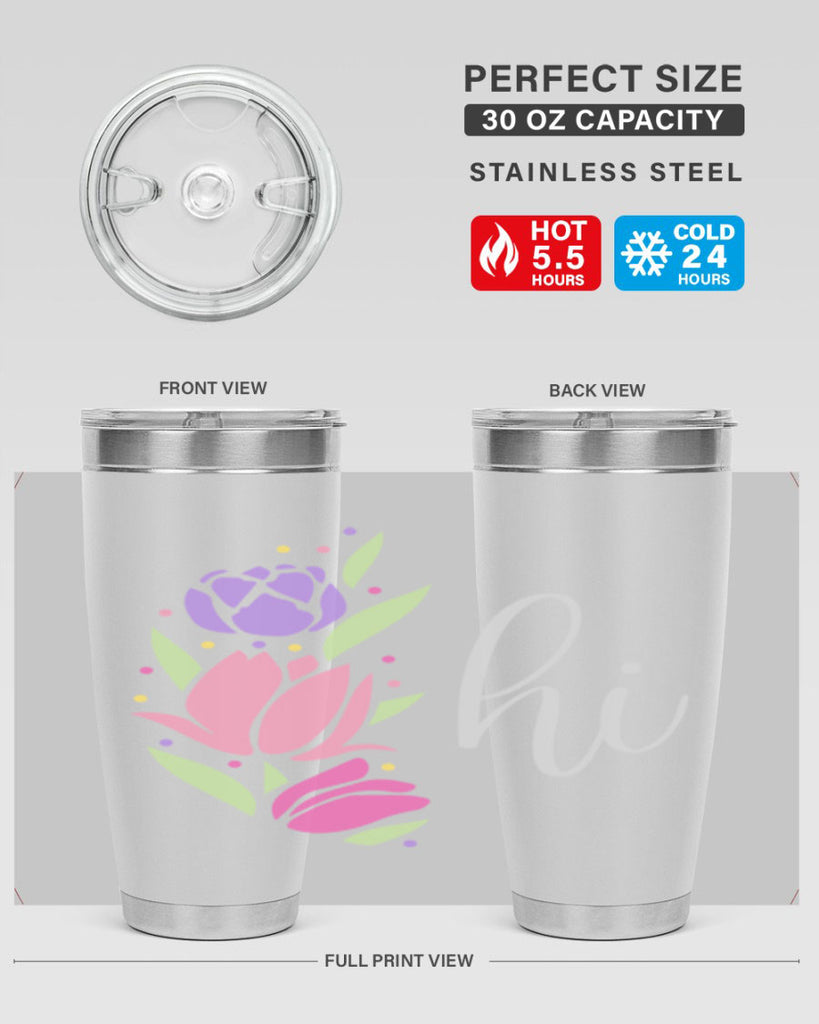 Hi pink flowers238#- spring- Tumbler