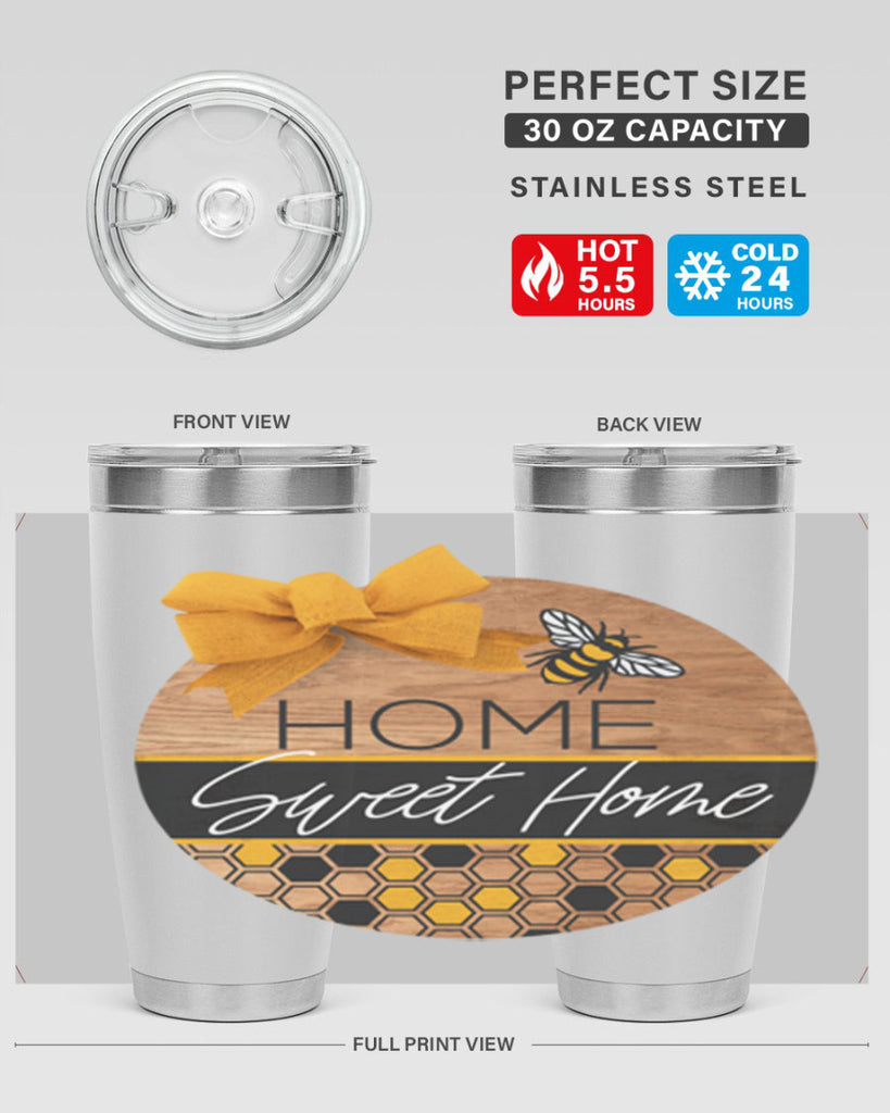 Home Sweet Home Bee and hive pattern Mockup242#- spring- Tumbler