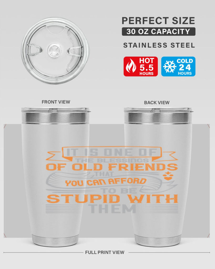 It is one of the blessings of old friends that you can afford to be stupid with them Style 77#- Best Friend- Tumbler