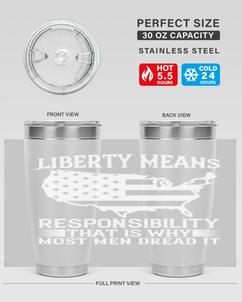 Liberty means responsibility That is why most men dread it Style 130#- Fourt Of July- Tumbler