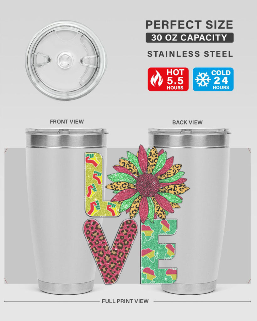 Love Juneteenth Day Fist Sunflower Png 7#- Juneteenth- tumbler