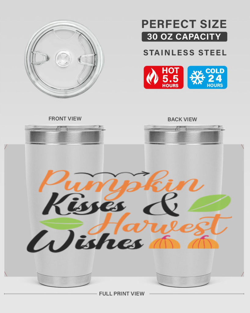 Pumpkin Kisses Harvest Wishes 523#- fall- Tumbler