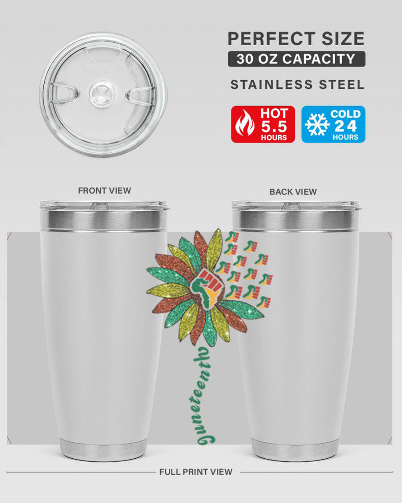 Sunflower Fist Juneteenth Black History 24#- Juneteenth- tumbler